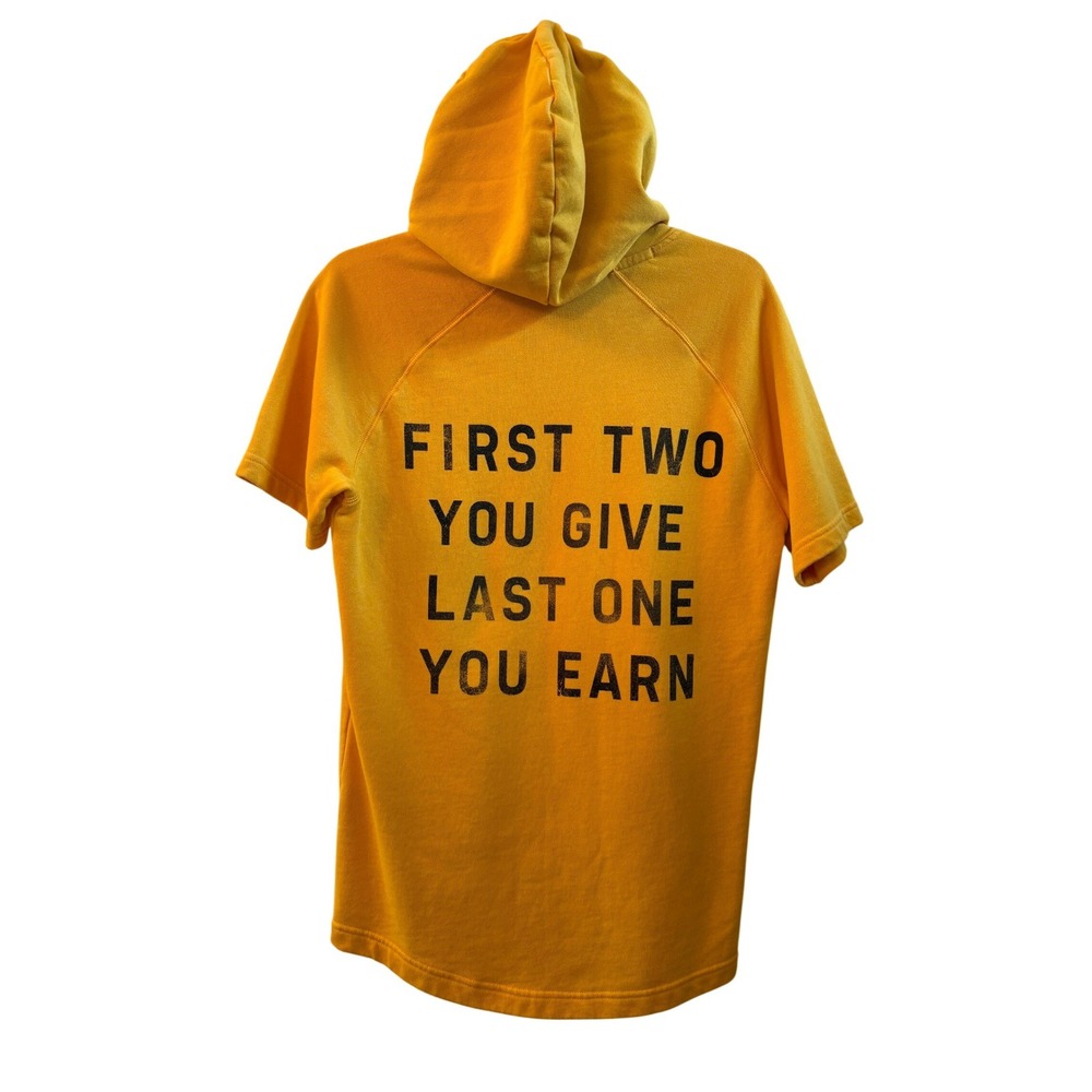 Under Armour Project Rock Blood Sweat Respect Short Sleeve Hoodie Yellow Small - Picture 2 of 9